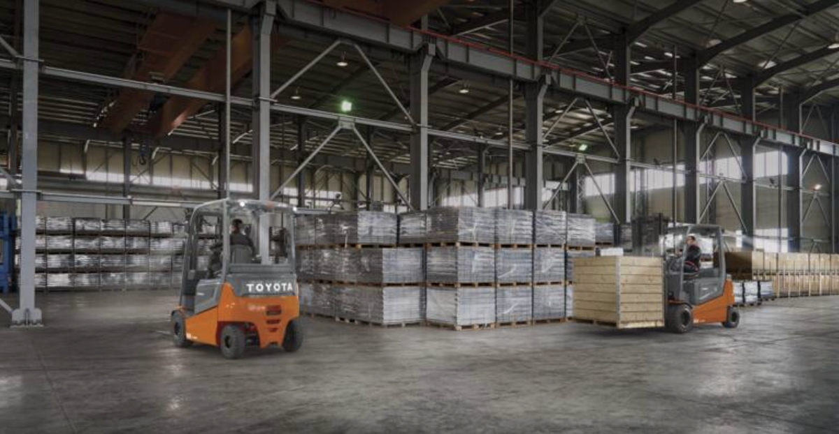 toyota forklifts in warehouse